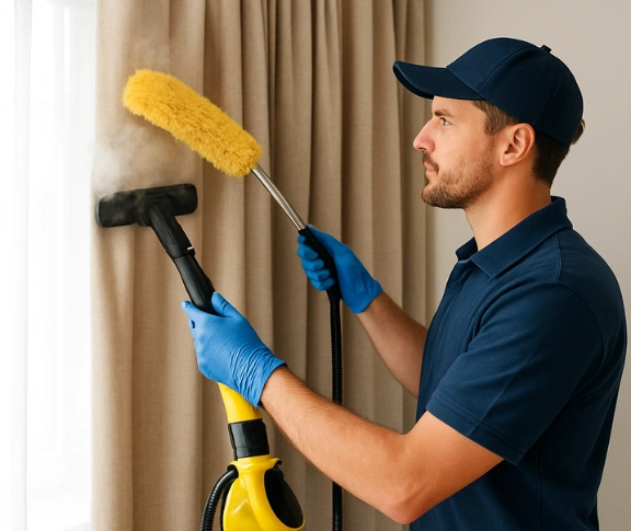 Trusted curtain steam cleaning technician Matty Curtain Cleaning shailer-park QLD