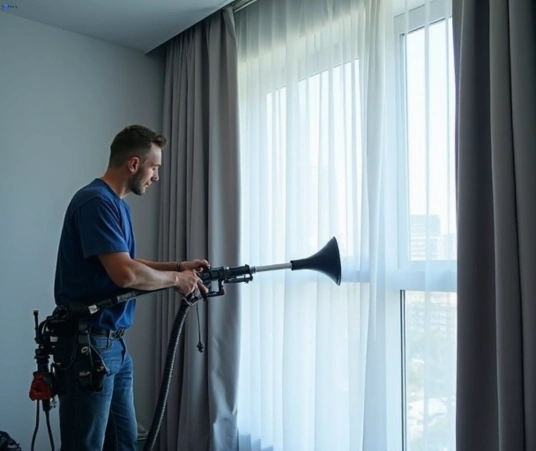 Professional curtain steam cleaning process equipment Matty Curtain Cleaning shailer-park