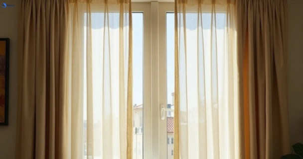 Dusty and dull curtains in shailer-park before steam cleaning